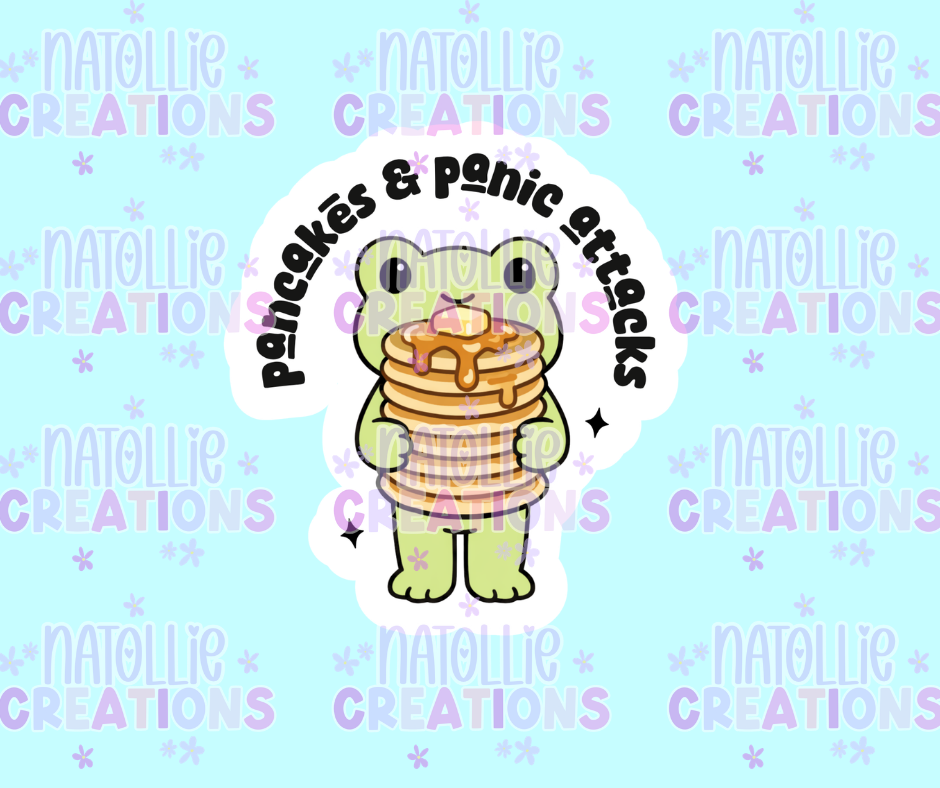 Pancakes & Panic Attacks Die Cut Sticker