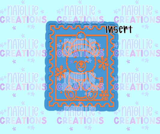 Christmas Bear Stamp Insert Freshie Silicone Mold