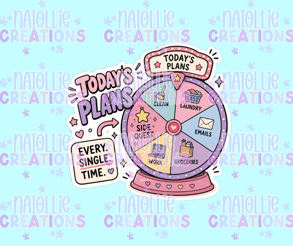 Today's Plans Wheel Spin Die Cut Sticker