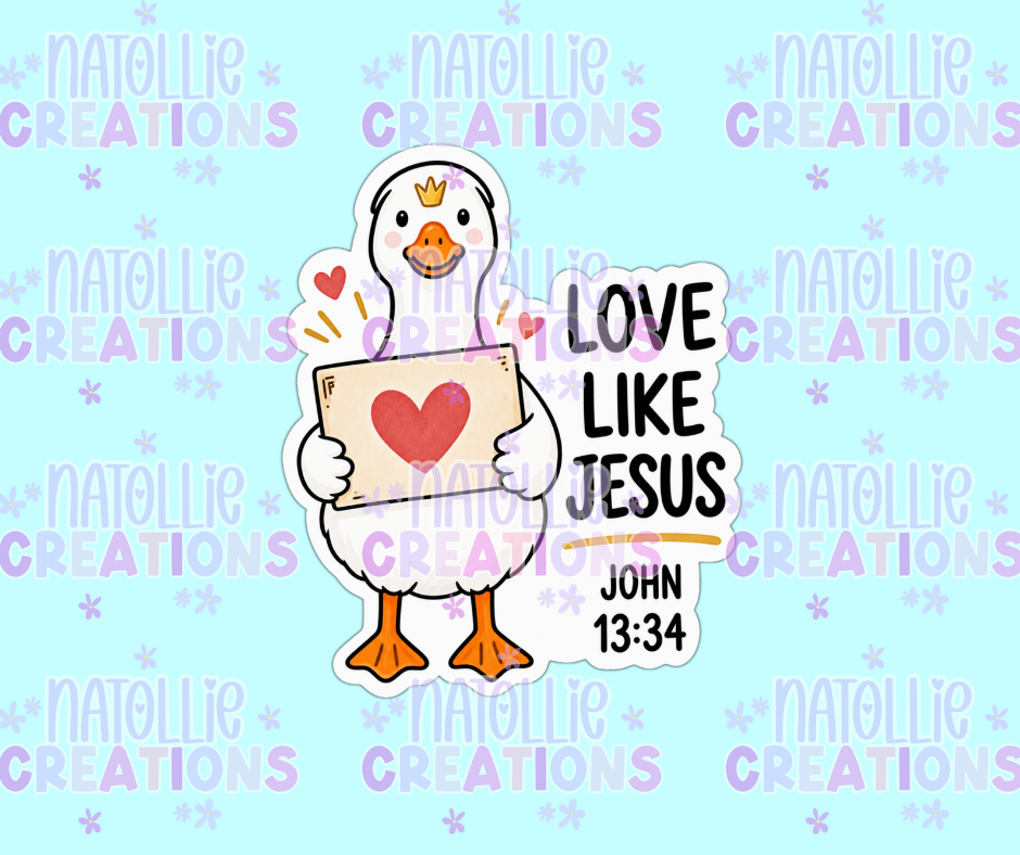 Love Like Jesus Goose Die Cut Sticker