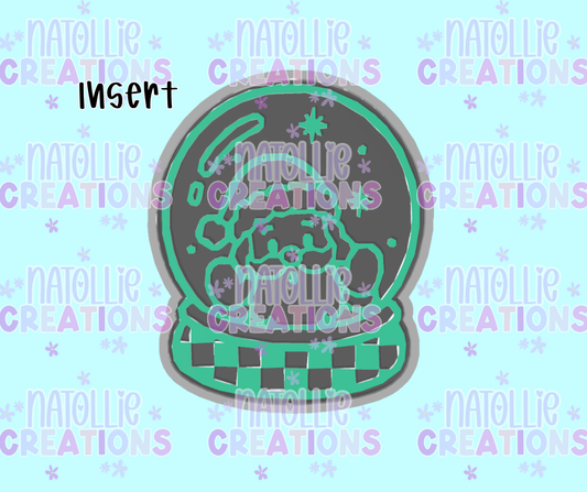 Santa Checkered Snowglobe Insert Freshie Silicone Mold