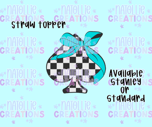 Checkered Spade Straw Topper