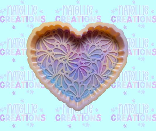 Talavera Heart Freshie Silicone Mold