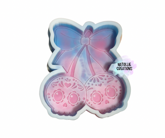 Sugar Skull Cherries W/ Bow Freshie Silicone Mold