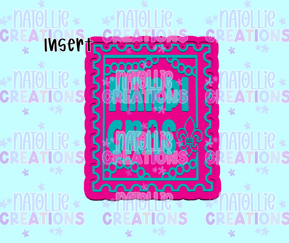 Mardi Gras Stamp Insert Freshie Silicone Mold