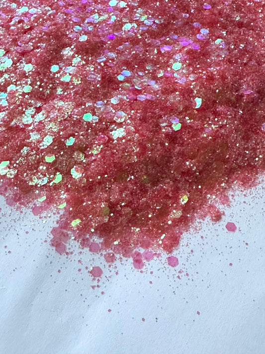 Fuzzy Peach Iridescent Chunky Mix Glitter