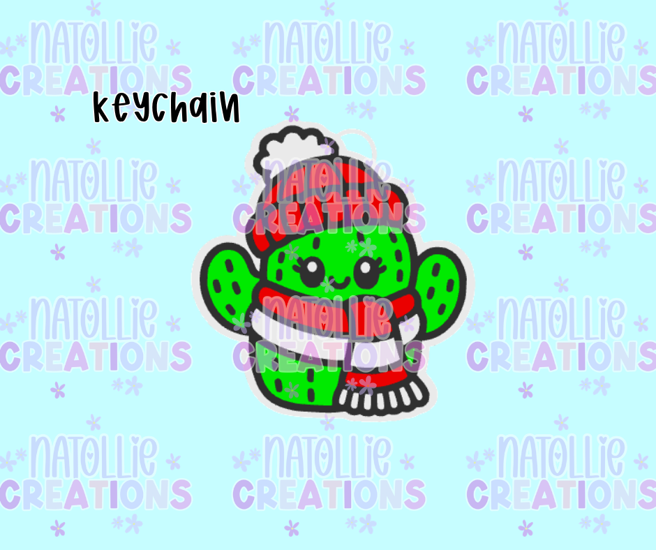 Christmas Cactus Keychain