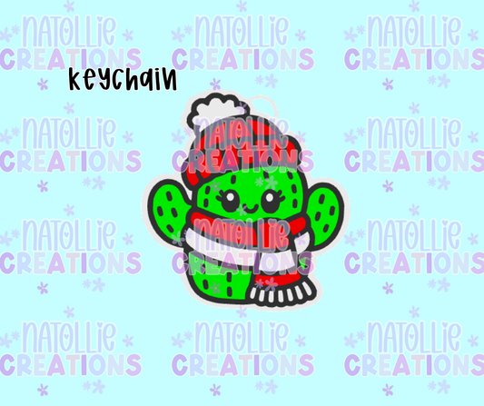 Christmas Cactus Keychain