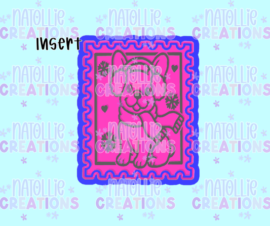Winter Frenchie Stamp Insert Freshie Silicone Mold
