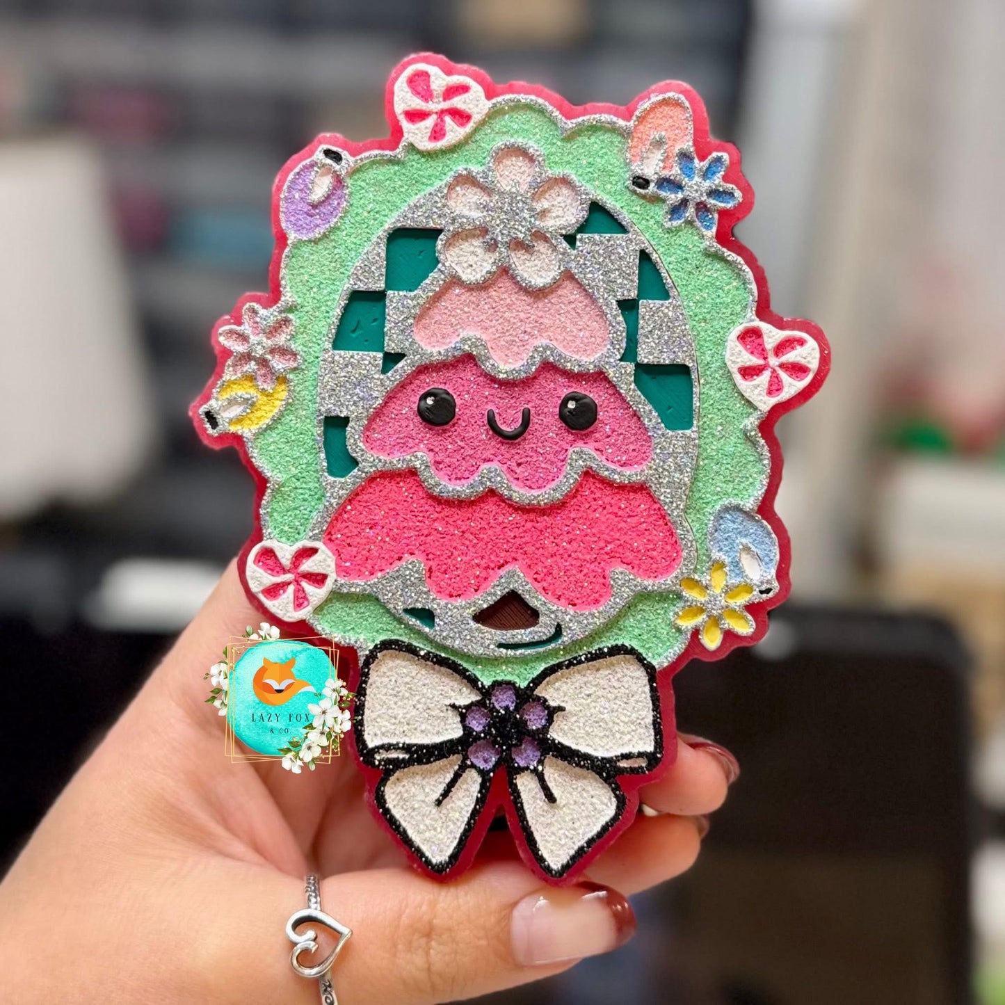 Scalloped Frame Christmas Tree Freshie Silicone Mold