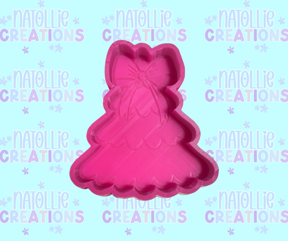 Christmas Tree W/ Bow Freshie Silicone Mold