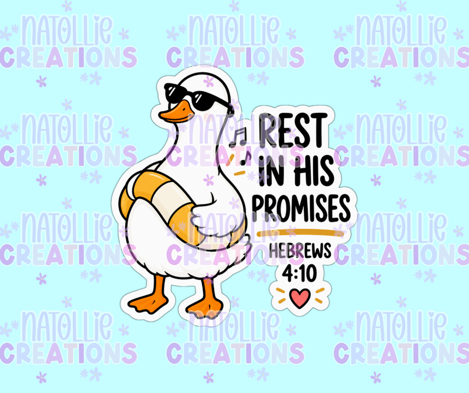 Rest In His Promises Goose Die Cut Sticker