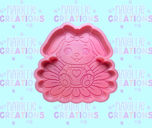 Bunny On Flower Freshie Silicone Mold