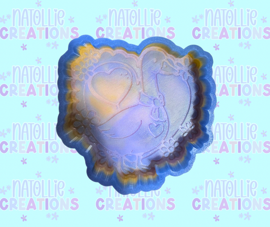 Scalloped Goose Heart Freshie Silicone Mold
