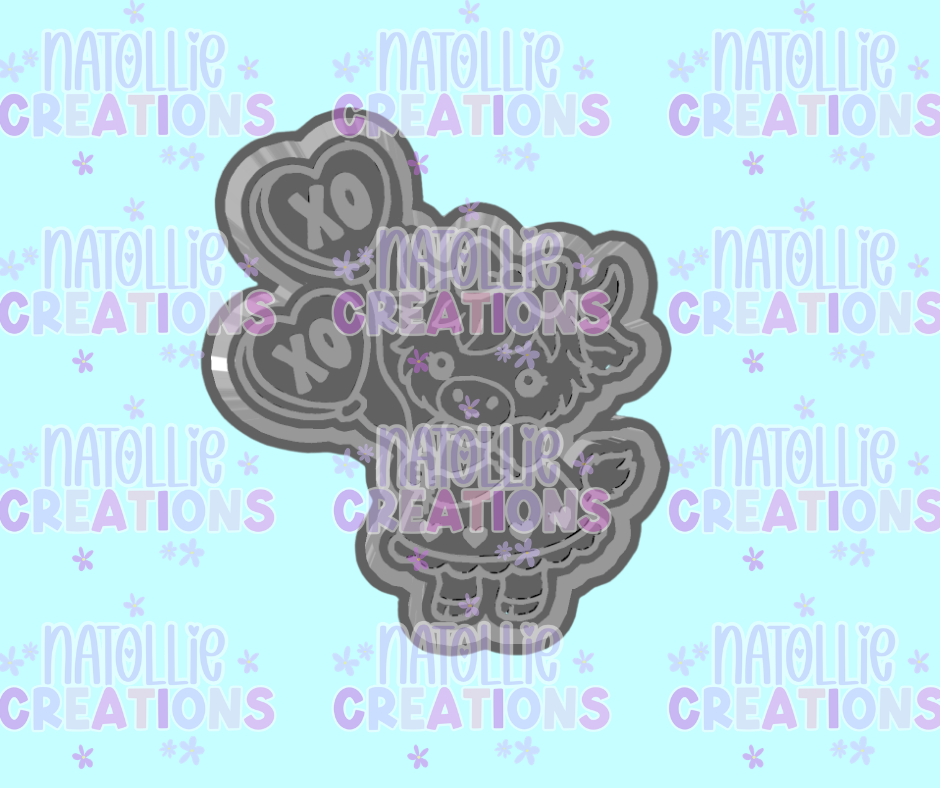 Highland XO Heart Balloons Freshie Silicone Mold