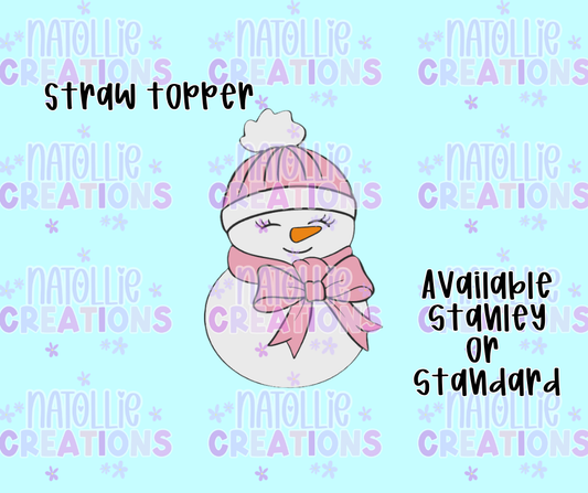 Boujee Snowman Straw Topper