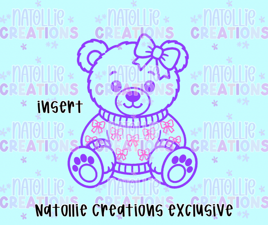 Bow Bear Sweater Insert Freshie Silicone Mold