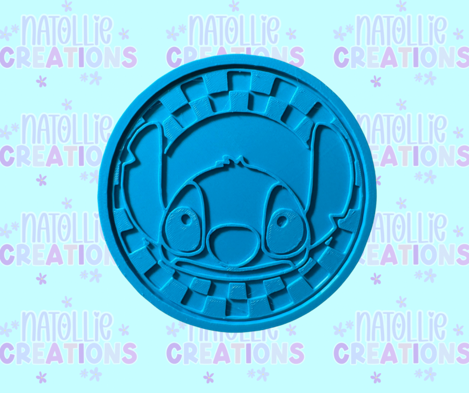 Checkered Blue Alien Insert Freshie Silicone Mold
