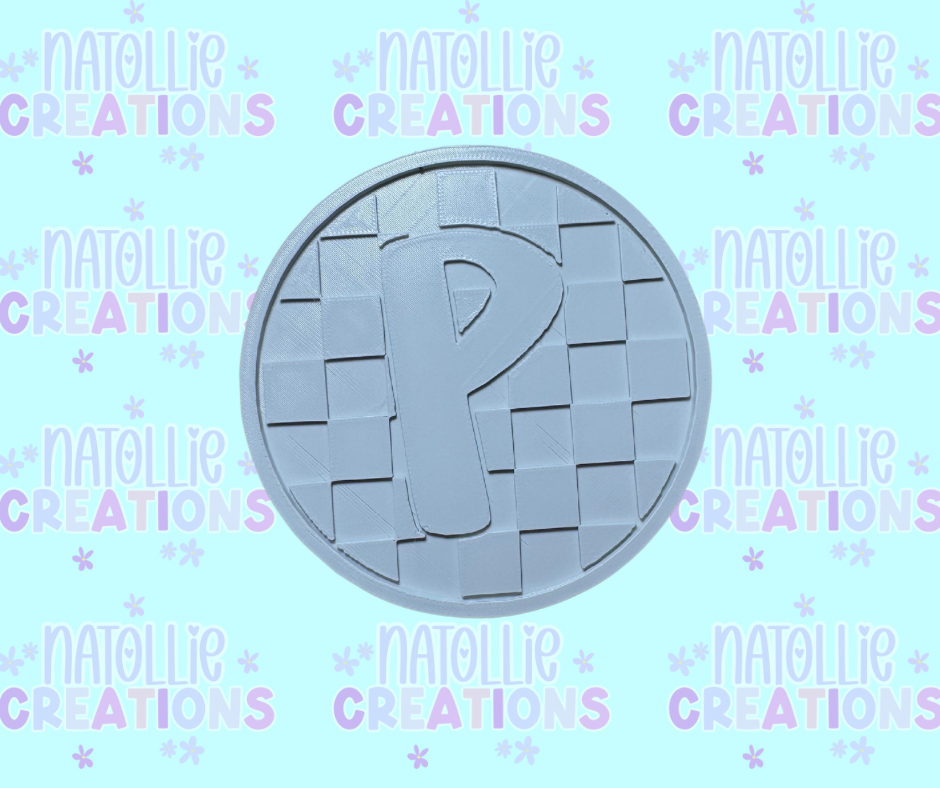 Checkered Alphabet Insert Freshie Silicone Mold