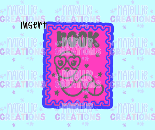 Book Worm Stamp Insert Freshie Silicone Mold