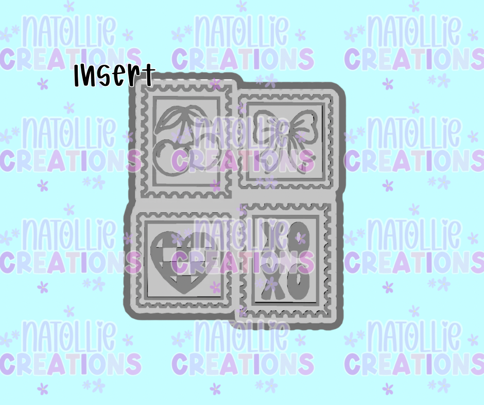 XO XO Vday Collage Stamp Insert Freshie Silicone Mold