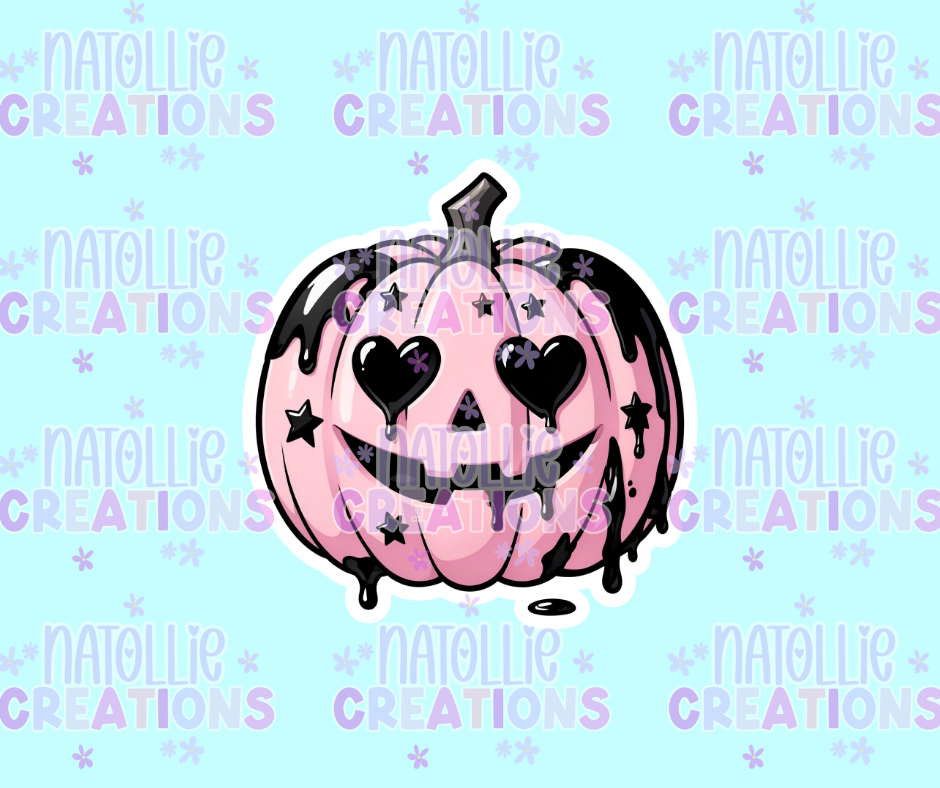 Dripping Star Pumpkin Die Cut Sticker