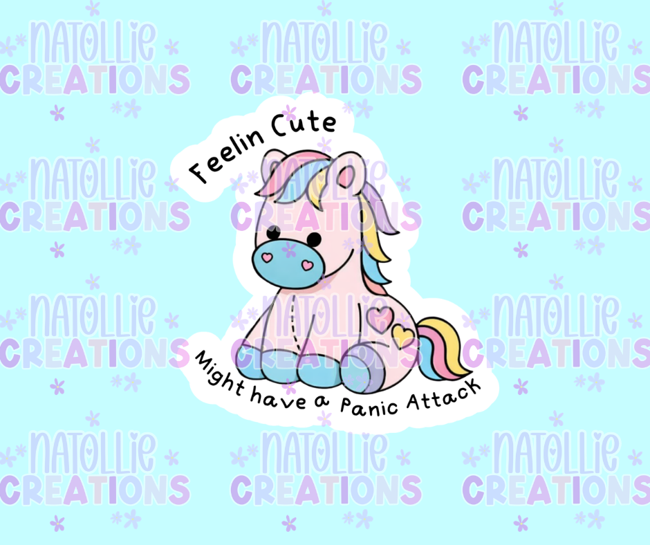 Unicorn Panic Attack Die Cut Sticker