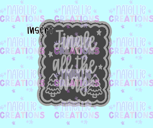 Jingle All The Way Scalloped Rectangle Insert Freshie Silicone Mold