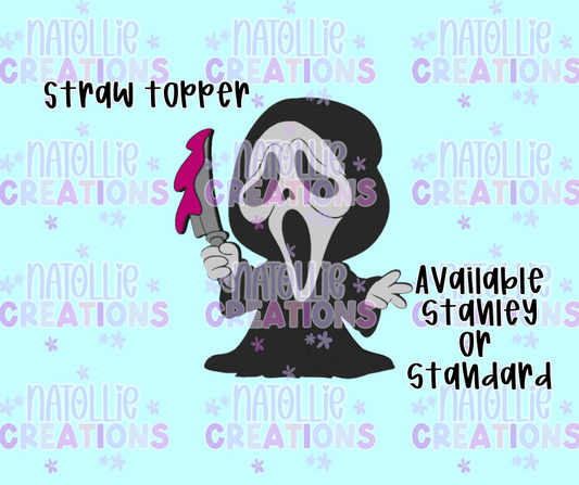 Ghost Face Straw Topper