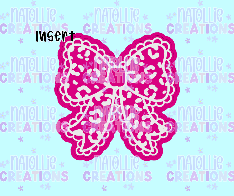 Cheetah Scalloped Bow Insert Freshie Silicone Mold