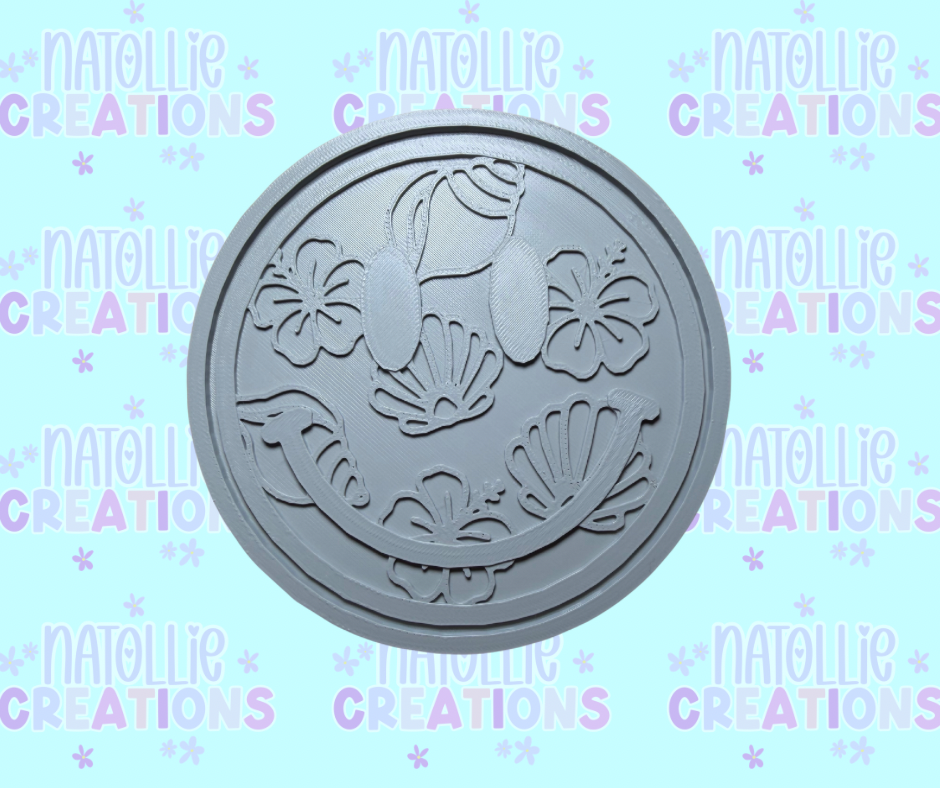 Seashell / Hibiscus Smiley Insert Freshie Silicone Mold