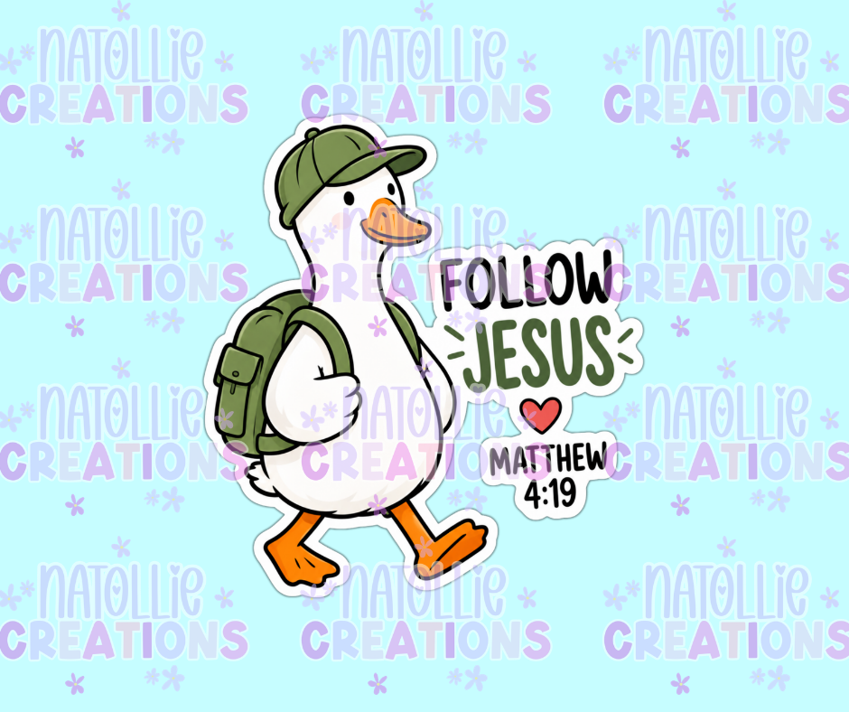 Follow Jesus Goose Die Cut Sticker