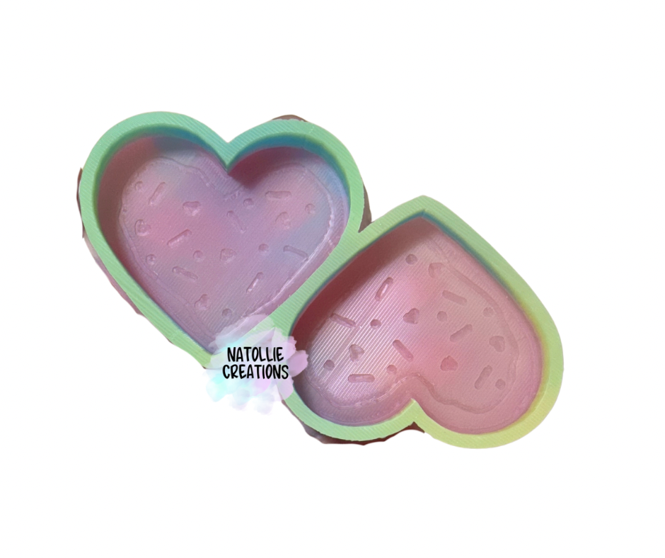 Sprinkle Heart Cookie Vent Clip Freshie Silicone Mold