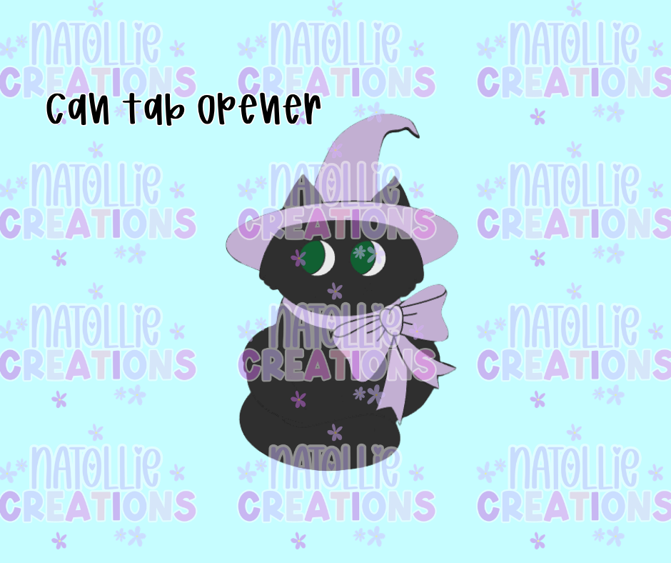 Witch Cat Can Tab Opener Keychain