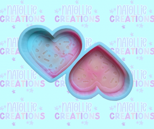 Sprinkle Heart Cookie Vent Clip Freshie Silicone Mold