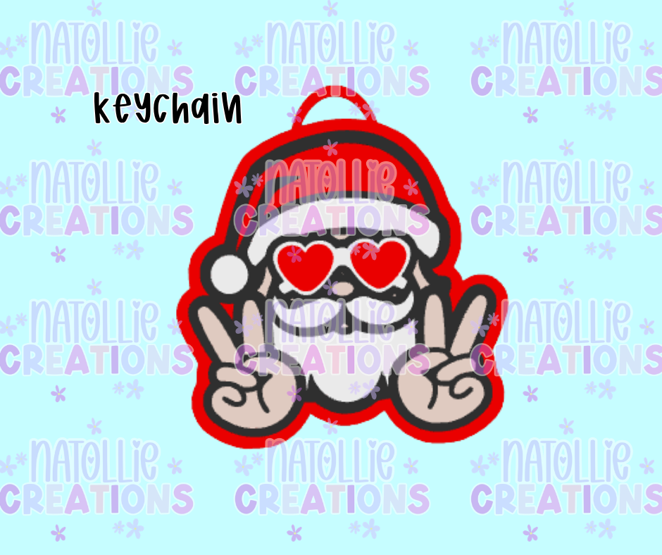 Peace Santa Keychain