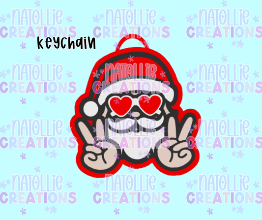 Peace Santa Keychain