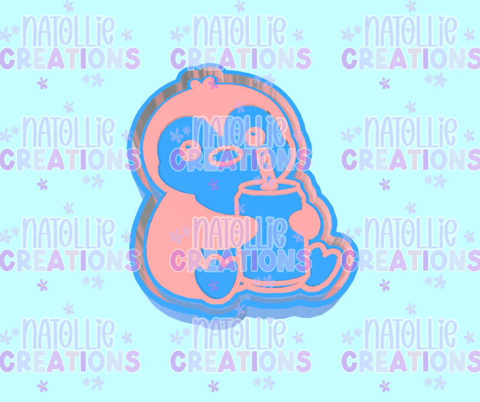 Penguin W/ Can Freshie Silicone Mold