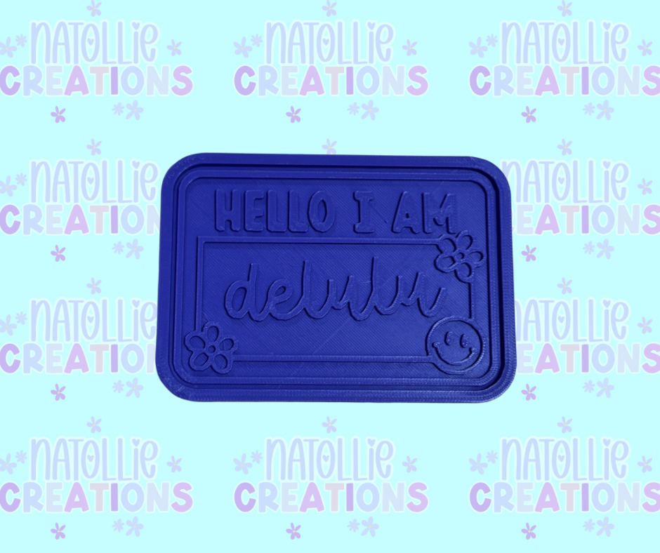 Hello I Am Name Tag + Inserts Freshie Silicone Mold