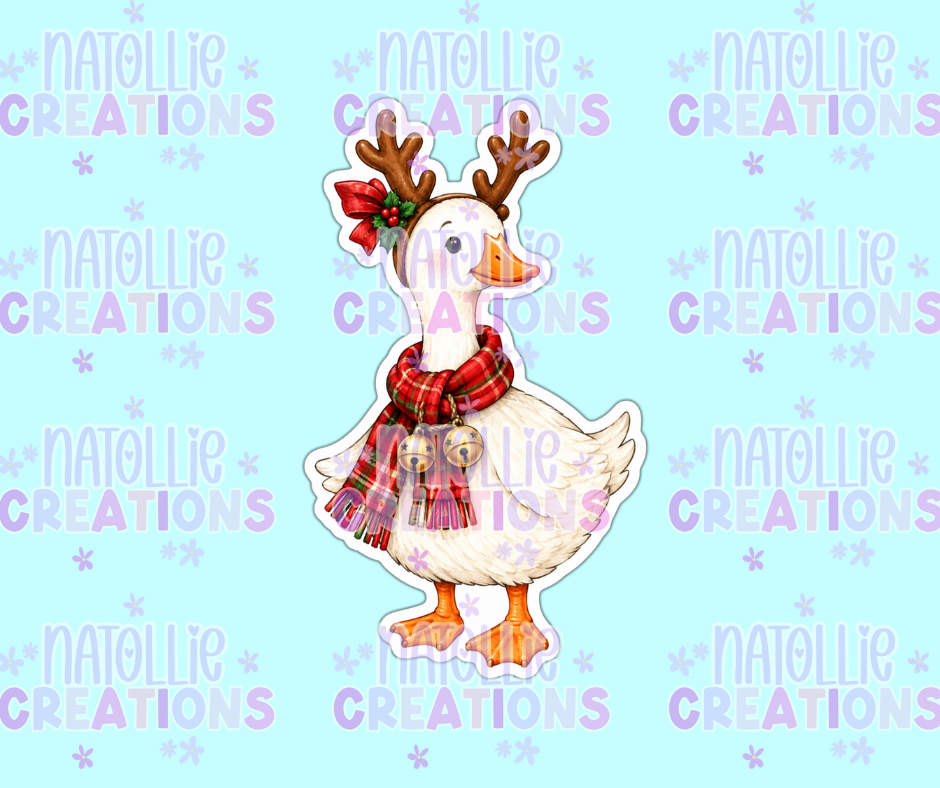 Reindeer Goose Die Cut Sticker