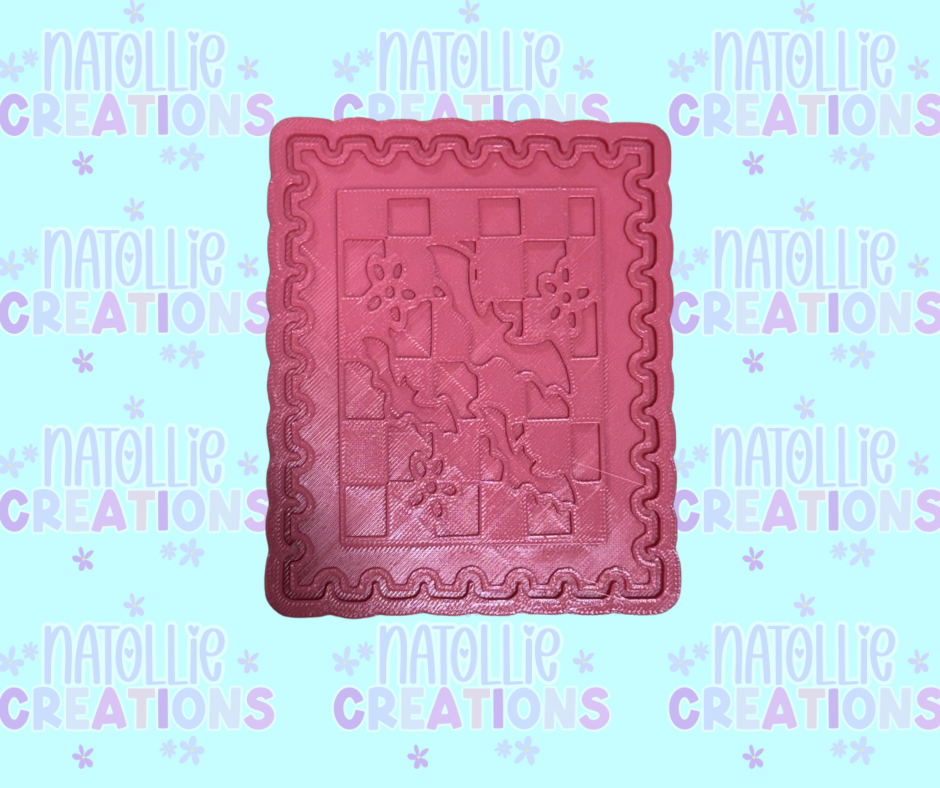 Checkered Bats Stamp Insert Freshie Silicone Mold
