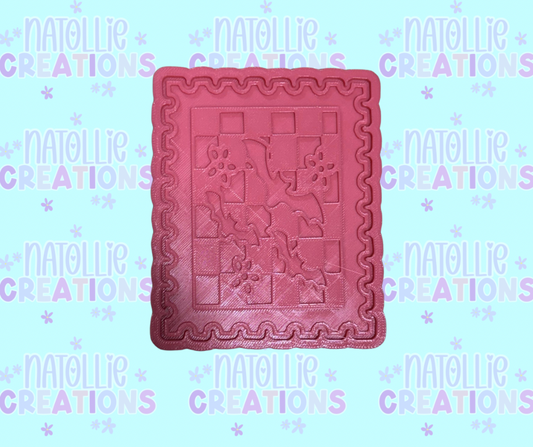 Checkered Bats Stamp Insert Freshie Silicone Mold