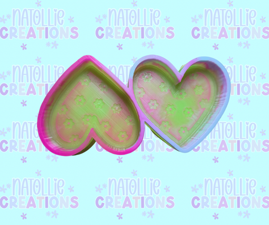 Floral Heart Vent Clip Freshie Silicone Mold