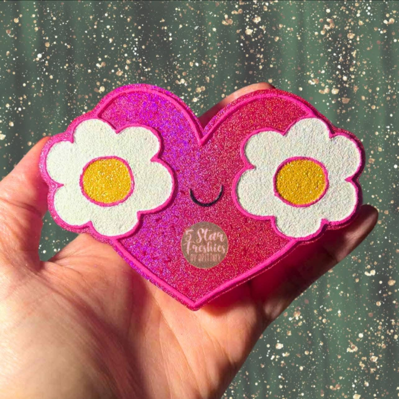 Heart W/ Flower Glasses Freshie Silicone Moldl