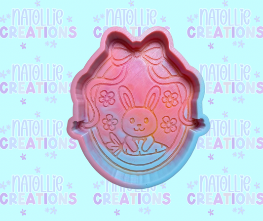 Floral Bunny Frame Freshie Silicone Mold