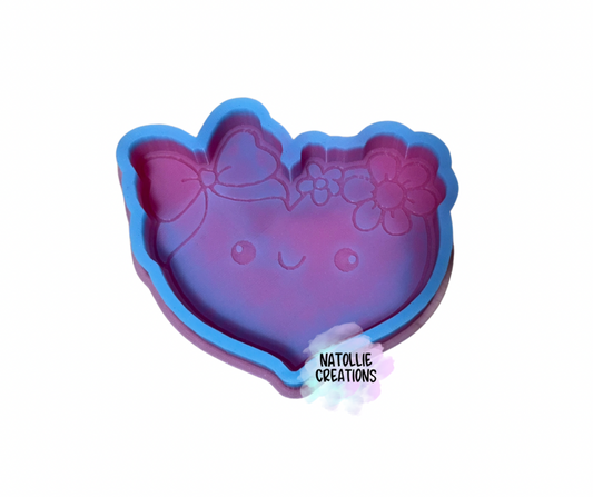 Heart W/ Flowers & Bow Freshie Silicone Mold