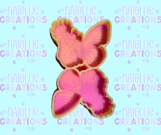 Butterfly W/ Flowers Vent Clip Freshie Silicone Mold