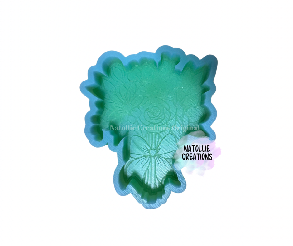 Flower Bouquet W/ Bow Freshie Silicone Mold