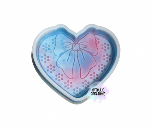 Corazon De Barro W/ Bow Freshie Silicone Mold