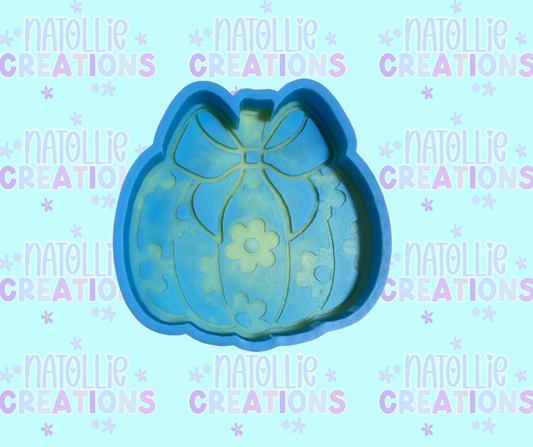 Floral Pumpkin W/ Bow Freshie Silicone Mold